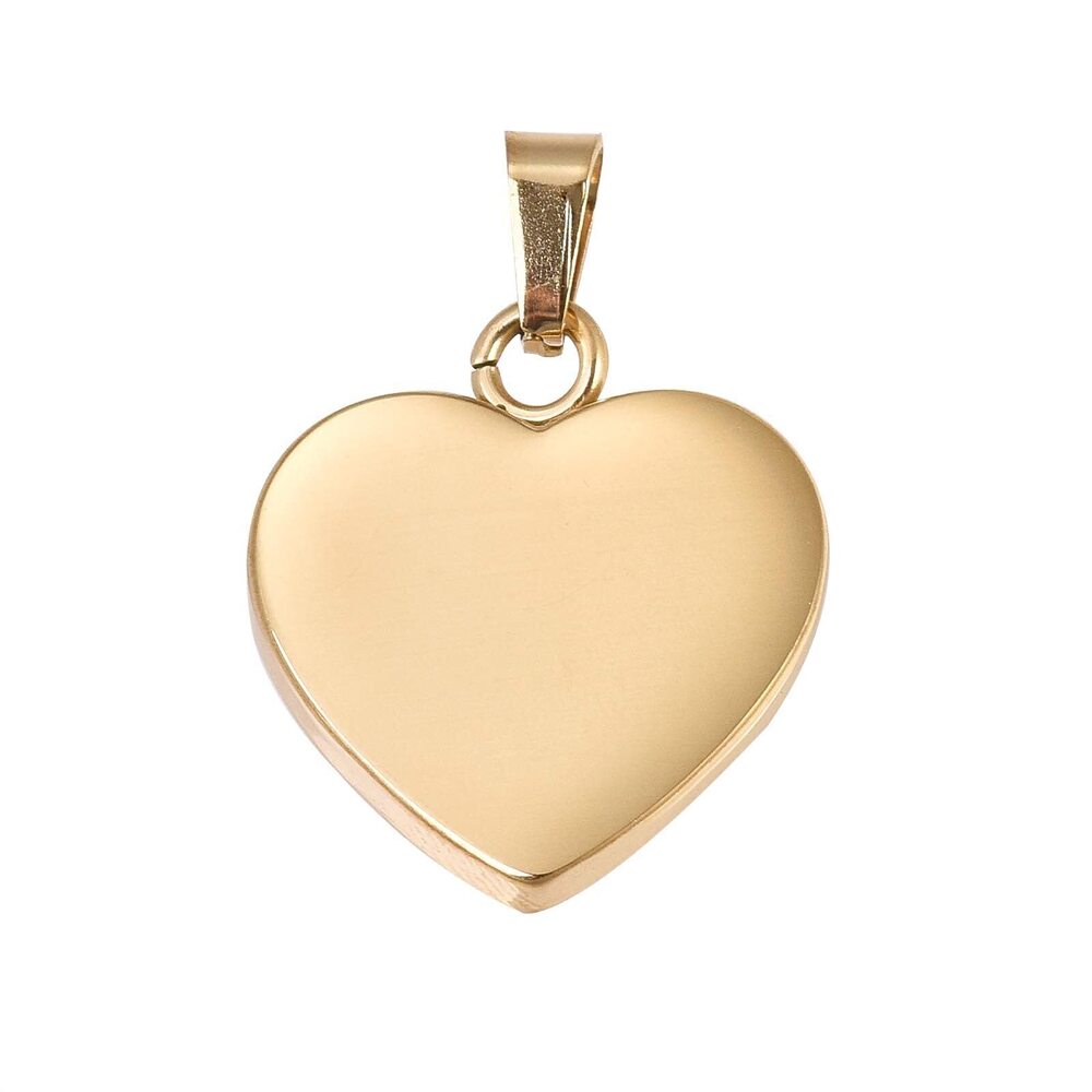 1897 10 Pcs 304 Stainless Steel Trendy Golden Romantic Heart Pendants